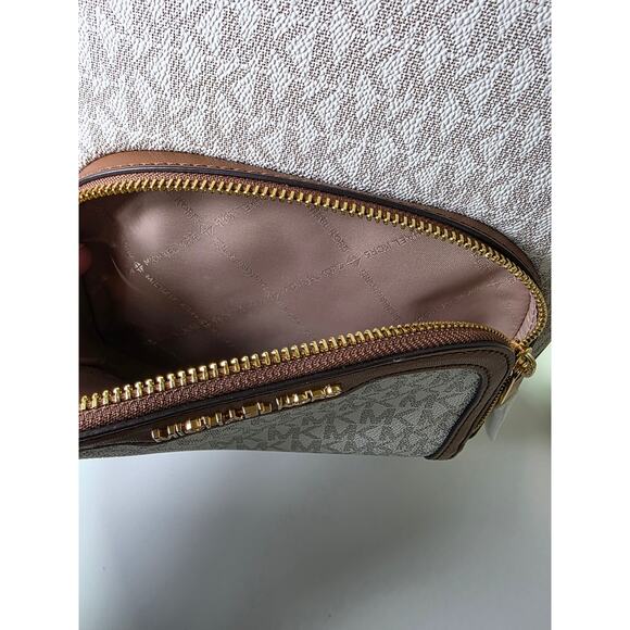 MICHAEL KORS Medium NEW Jaycee Logo Print Bookbag  Backpack Vanilla Brown NWT - Picture 13 of 16